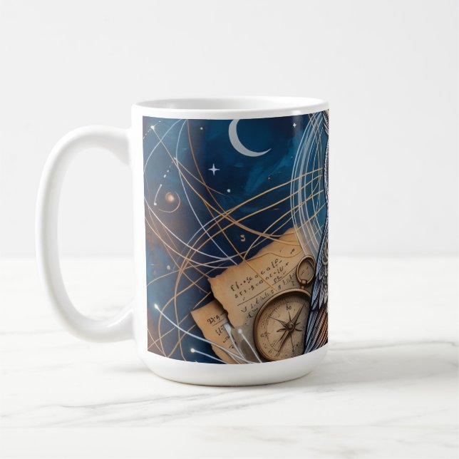 Midnight Creative Night Owl Abstract Coffee Mug (Left)