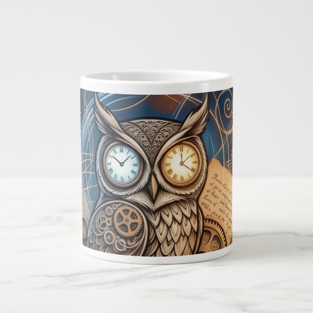 Midnight Creative Night Owl Abstract Large Coffee Mug (Front)