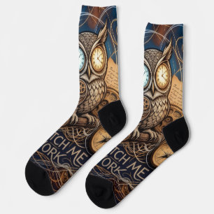 Midnight Creative Night Owl Abstract Socks