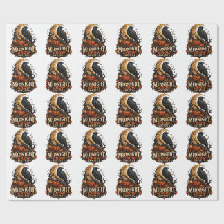 Midnight Crow Society Gothic Halloween Raven Wrapping Paper