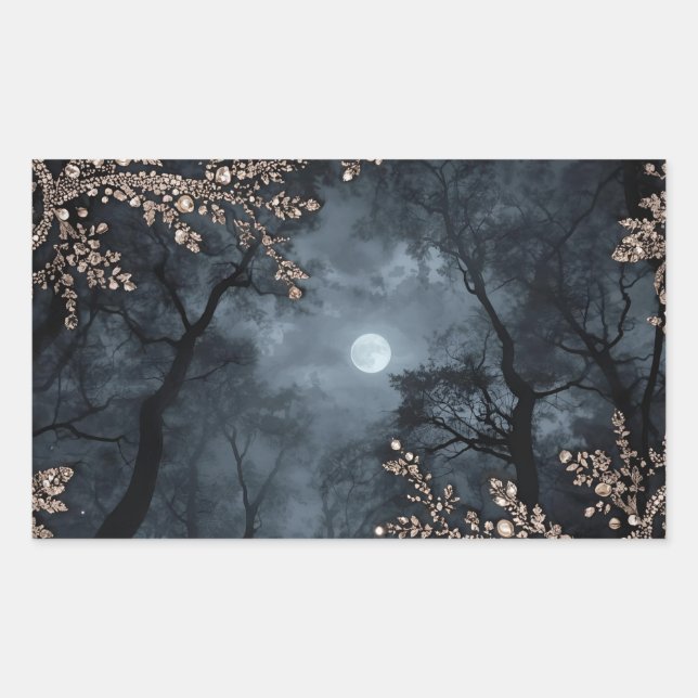 Midnight Crystal Rectangular Sticker (Front)