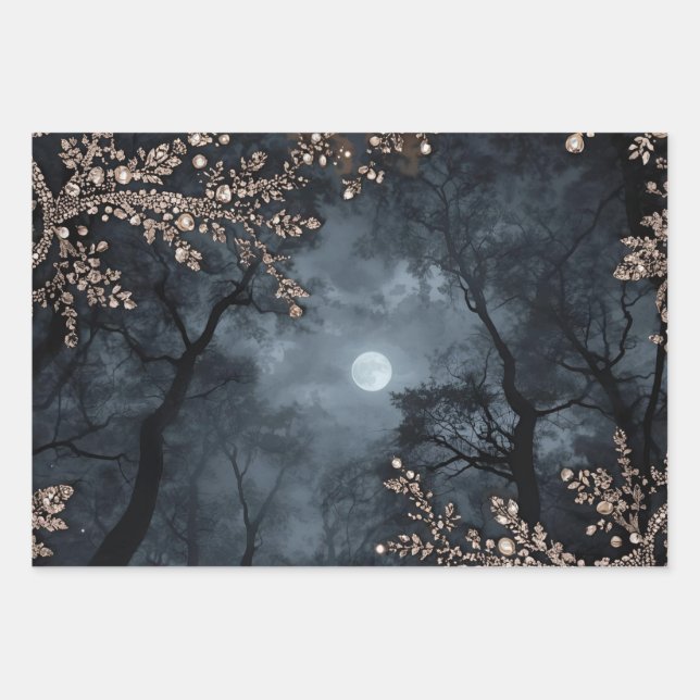 Midnight Crystal  Wrapping Paper Sheet (Front)