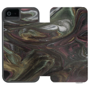 Midnight Currents – Abstract Fluid Art Phone Case Incipio Watson™ iPhone 5 Wallet Case
