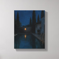 Midnight Cypress Pool – Moody Blue Art