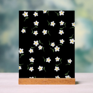 Midnight Daisy Botanical Wall Art Print Acrylic Sign
