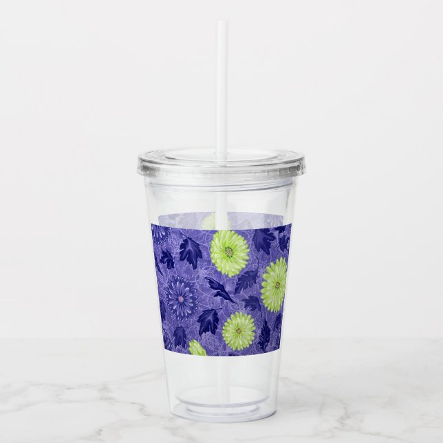Midnight Daisy Garden Acrylic Tumbler (Front)