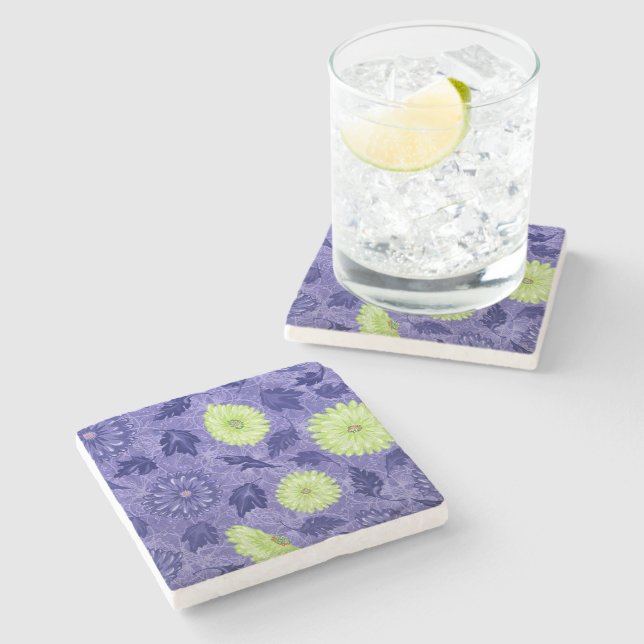 Midnight Daisy Garden Stone Coaster (Side)
