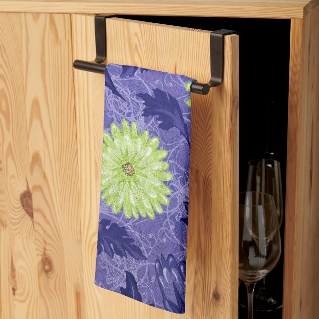 Midnight Daisy Garden Tea Towel (Thirds Fold)