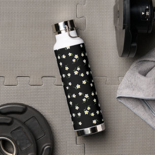 Midnight Daisy Water Bottle Botanical Floral Des