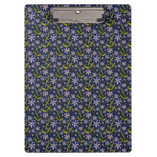 Midnight Dancing Watercolor Daisies Clipboard