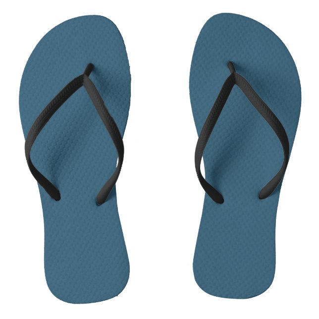 Midnight Dark Blue Solid Colour Print, Space Blue Jandals (Footbed)