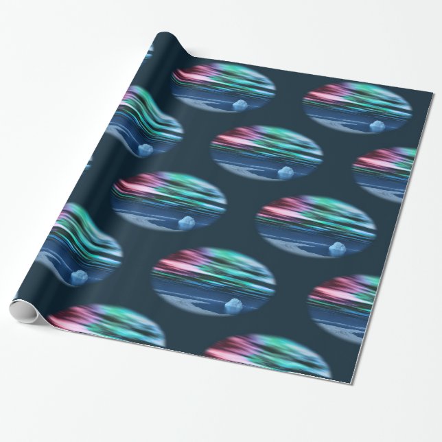 Midnight Dawn Christmas Wrapping Paper (Unrolled)