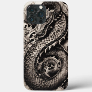 Midnight Dragon: Sleek Black Dragon Tee iPhone 13 Pro Max Case
