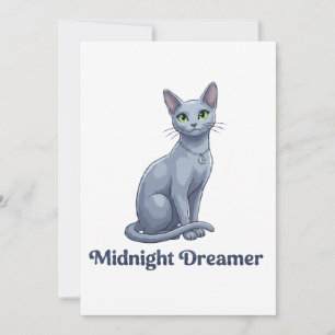 Midnight Dreamer Celestial Cat Thank You Card