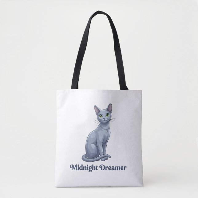  Midnight Dreamer Celestial Cat Tote Bag (Front)