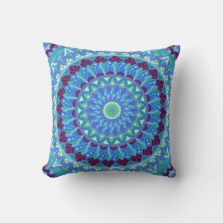 Midnight Dreams Blue Mandala Boho Decor Cushion