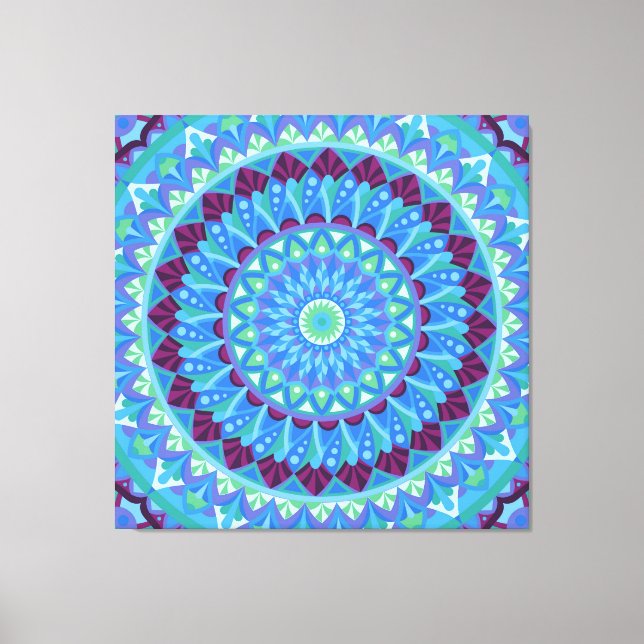 Midnight Dreams Mandala Blue Boho  Canvas Print (Front)