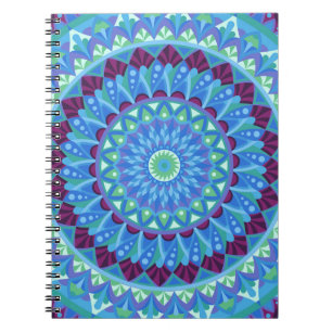 Midnight Dreams Mandala Boho Meditation Blue Notebook