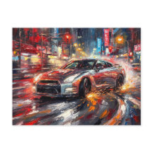 Midnight Drift Symphony – Impasto Oil Painting #1