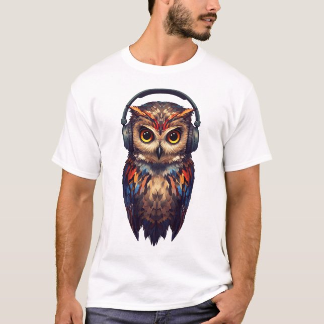 Midnight Echo – Abstract Owl with Soul T-Shirt (Front)
