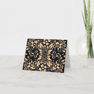 Midnight Elegance Damask Greeting Card