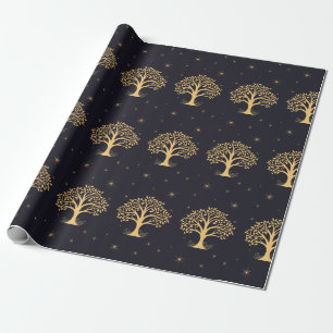 Midnight Elegance: Dark Blue Wedding  Wrapping Paper