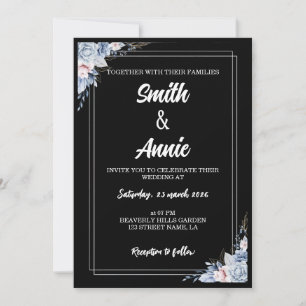Midnight Elegance Wedding Invitation Template – Bl