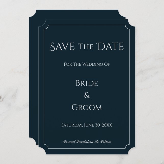 Midnight Elegance wedding Save The Date (Front/Back)