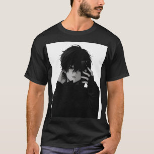Midnight-Emo Anime Boy - Dark Aesthetic Streetwear T-Shirt