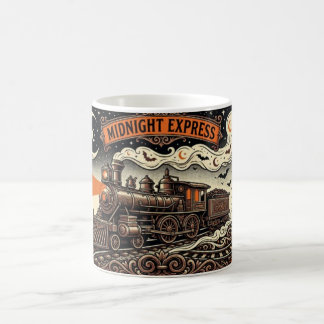 Midnight Express vintage steam train Halloween mug