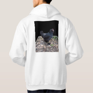 "Midnight Feathers: A Black Chicken in Popout Art" Hoodie