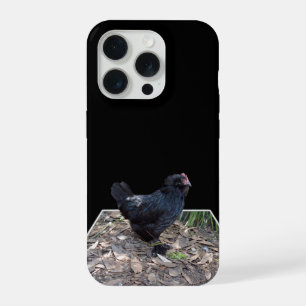 "Midnight Feathers: A Black Chicken in Popout Art" iPhone 15 Pro Case