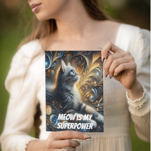 Midnight Feline Elegance Postcard