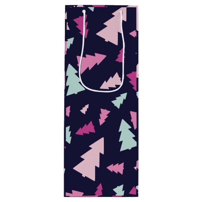 Midnight Festive Forest Wine Gift Bag (Front)