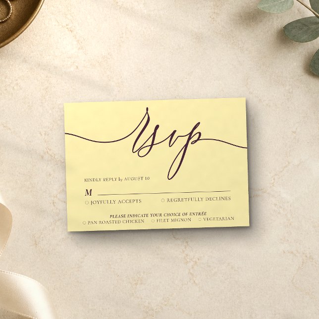 Midnight Fig Minimal Modern RSVP Card (Creator Uploaded)