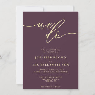 Midnight Fig Signature We Do Typo Wedding Invitation