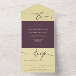 Midnight Fig Wedding script we do All In One Invitation
