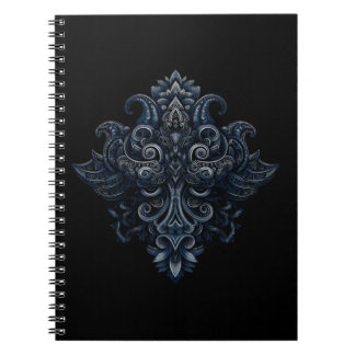 Midnight Filigree Crest Notebook