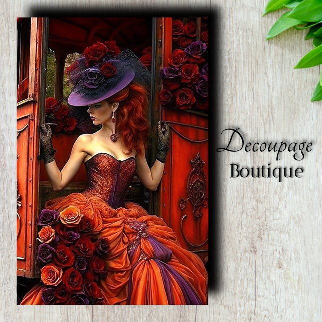 Midnight Fire Rose Decoupage Tissue Paper (Midnight Fire Rose Decoupage Tissue Paper)