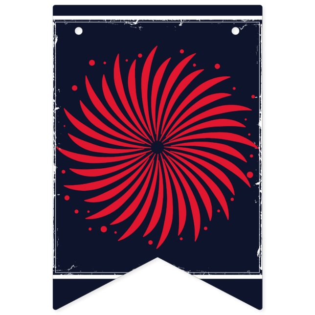 Midnight Fireworks Patriotic Bunting (First Flag)