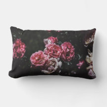 Midnight floral, dark floral, gothic floral pillow