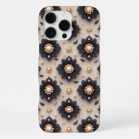 Midnight Floral Elegance ✨Black Bloom Pearl Accent