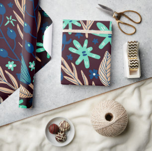 Midnight Floral  Wrapping Paper