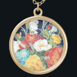 Midnight Florals I Gold Plated Necklace<br><div class="desc">Floral</div>