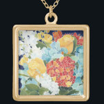 Midnight Florals II Gold Plated Necklace<br><div class="desc">Floral</div>