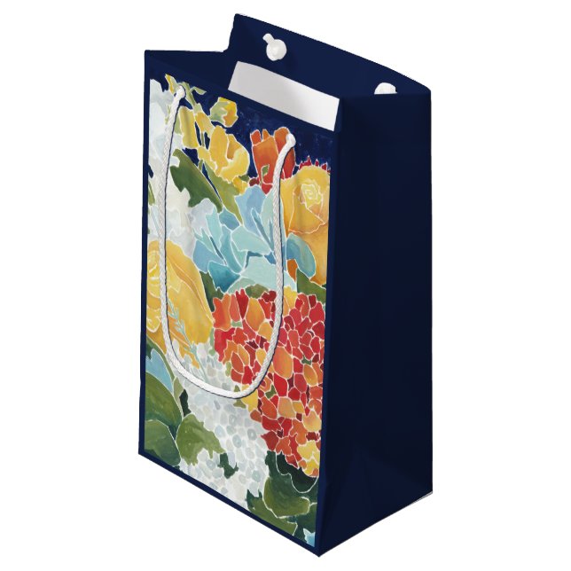 Midnight Florals II Small Gift Bag (Front Angled)