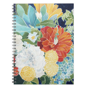 Midnight Florals III Spiral Notebook