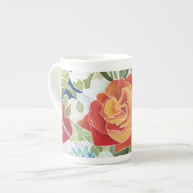 Midnight Florals IV Bone China Mug (Front Left)