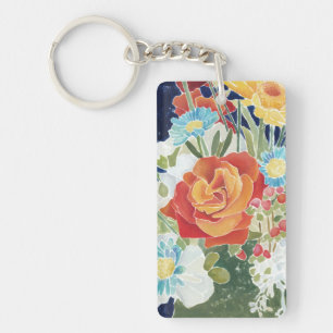Midnight Florals IV Key Ring