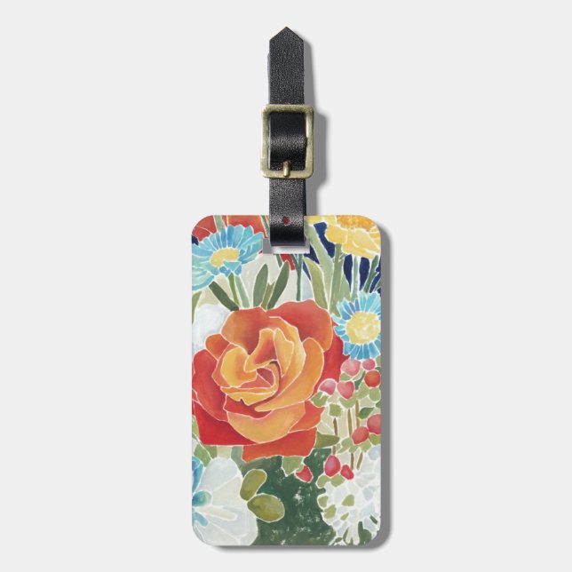 Midnight Florals IV Luggage Tag (Front Vertical)